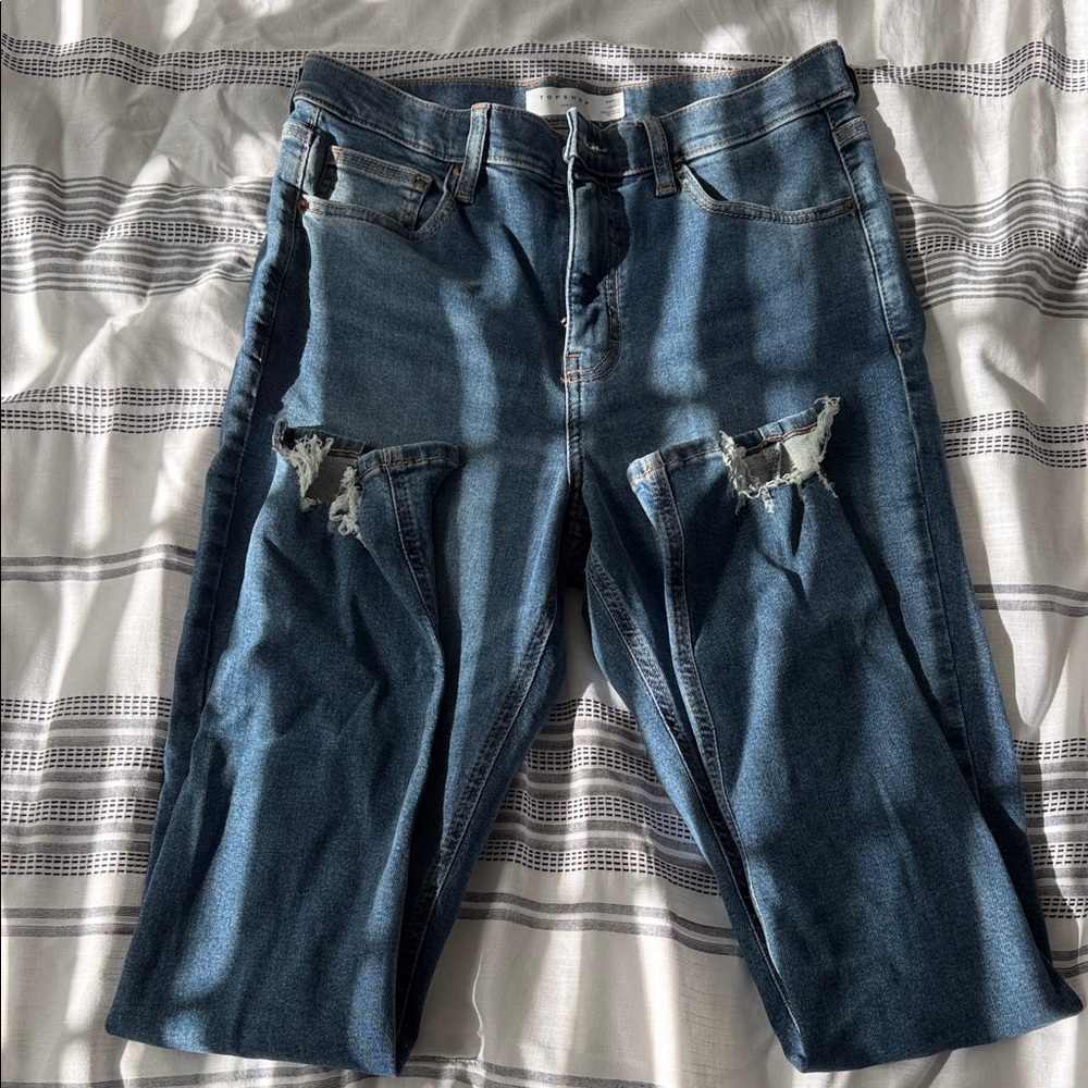 Topshop High Rise Blue Jeans